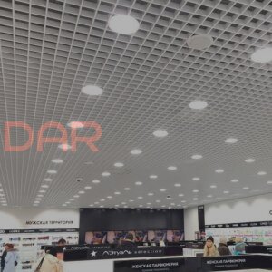 Фото Потолок грильято с подвесными ячейками RAL Белый