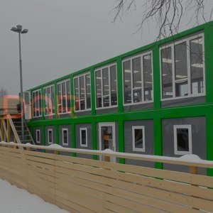 БМ-20 СП - двухэтажное модульное здание из 12 блок-контейнеров, отделанных сэндвич-панелями 